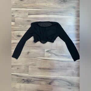 Mesh long sleeve crop top